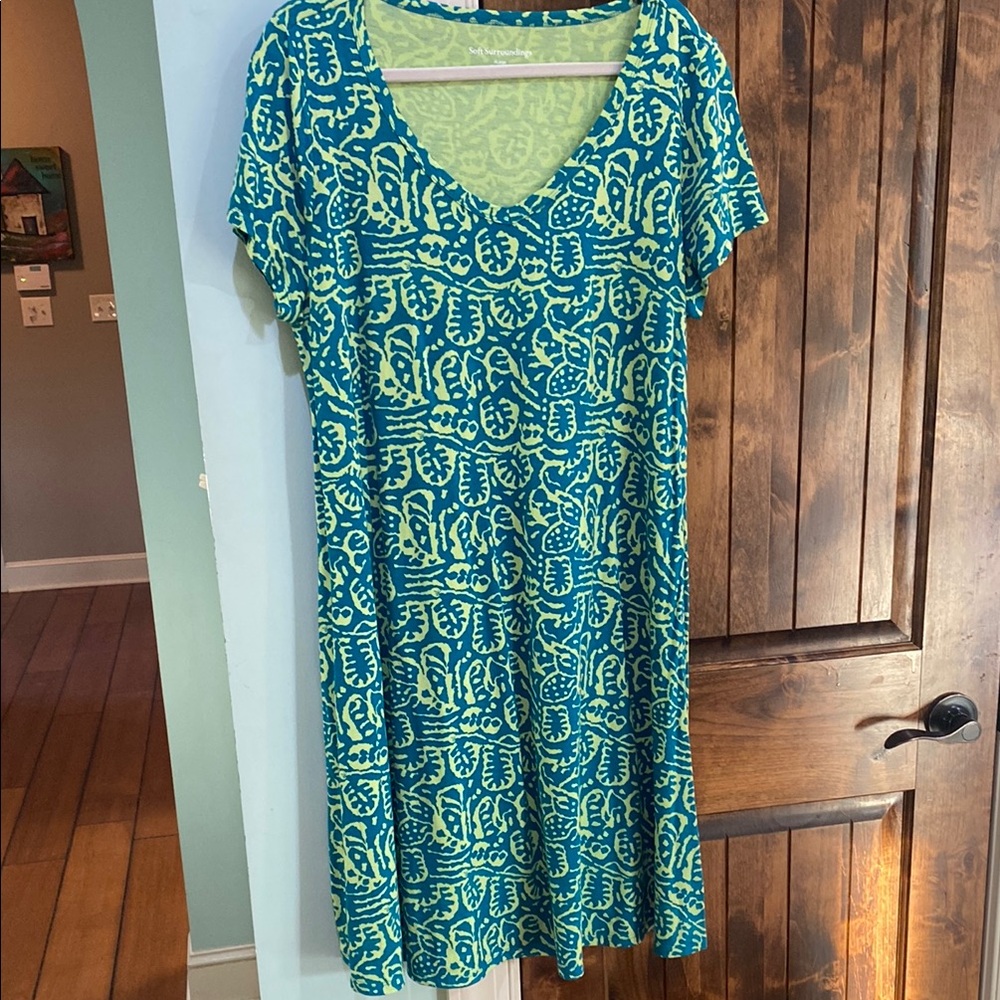 Soft Surroundings Santiago Gaia Dress Tropical Green. XL. Worn once. So comfy.